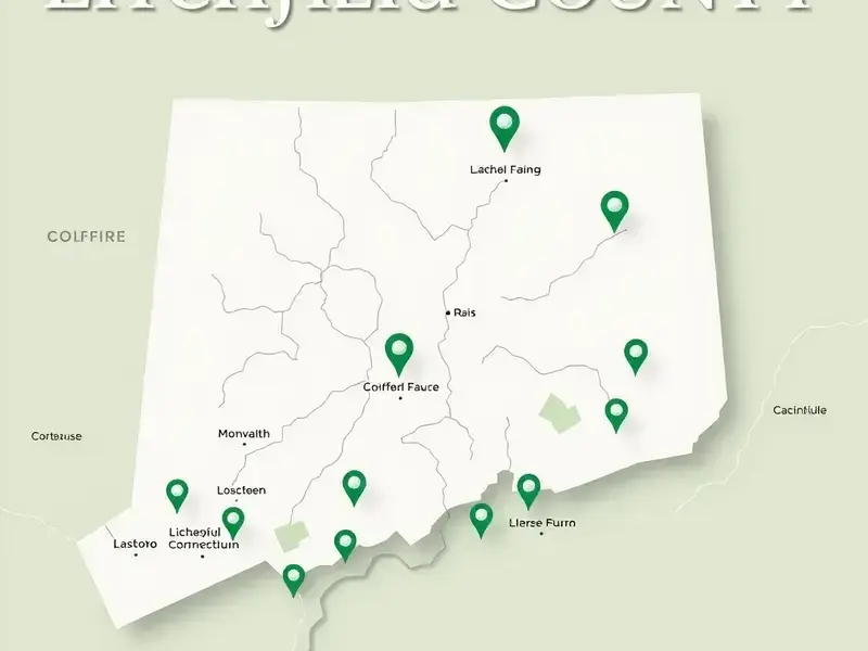 Service area map of Litchfield County